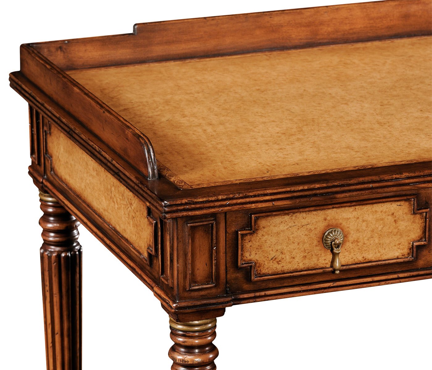 Jonathan Charles Dressing Table Monarch with Leather Inset Drawers