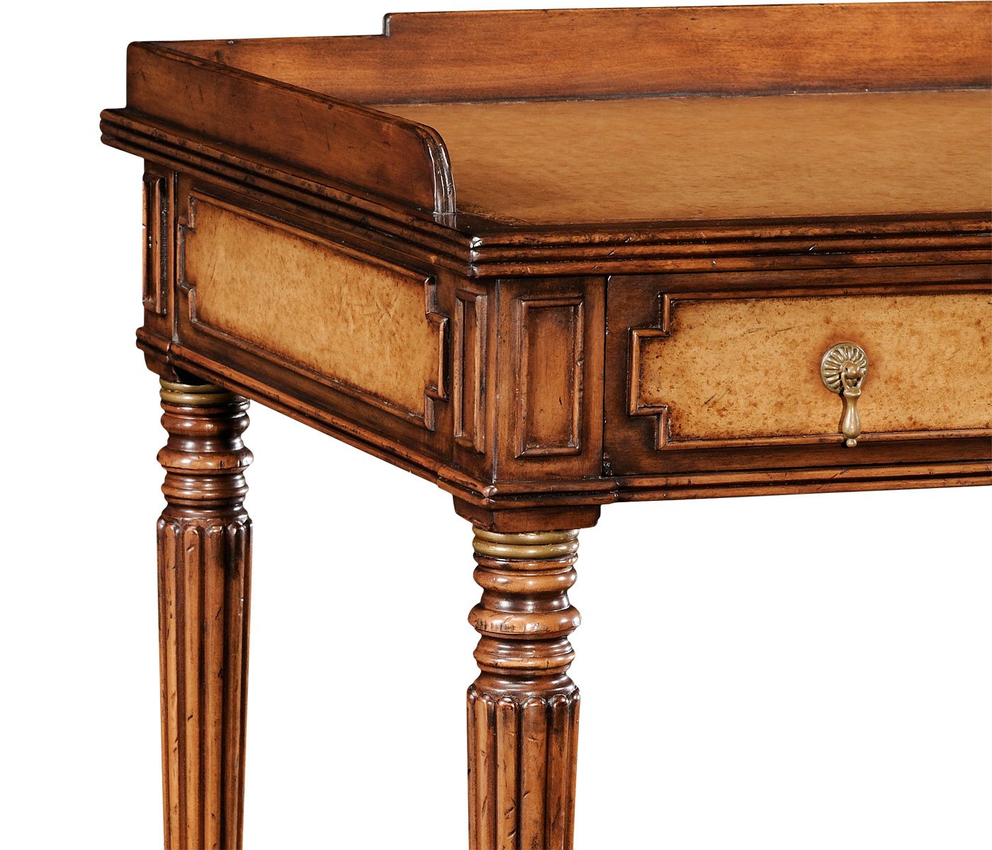Jonathan Charles Dressing Table Monarch with Leather Inset Drawers