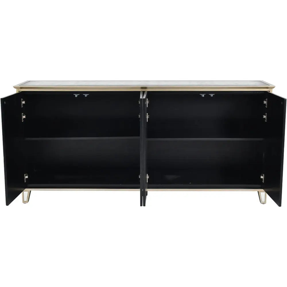 Lennox Four Door Antique Mirrored Sideboard Sideboard