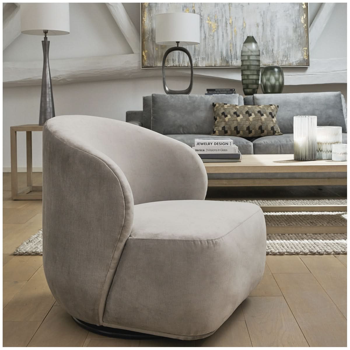 Blanc d’Ivoire Lisette Swivel Armchair - CLEARANCE - BRAND NEW BOXED   Nicholas John Interiors