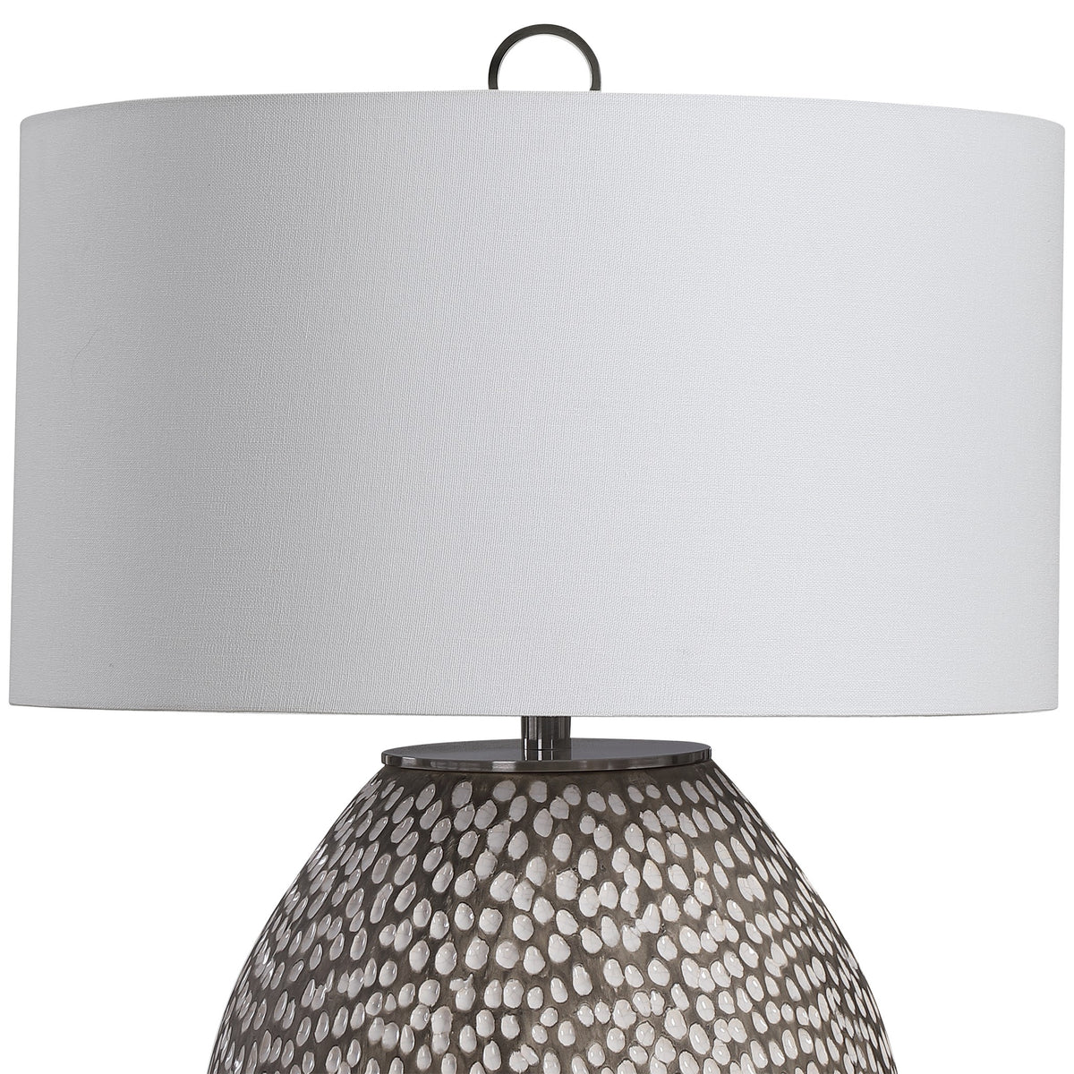 Uttermost Cyprien Grey White Table Lamp