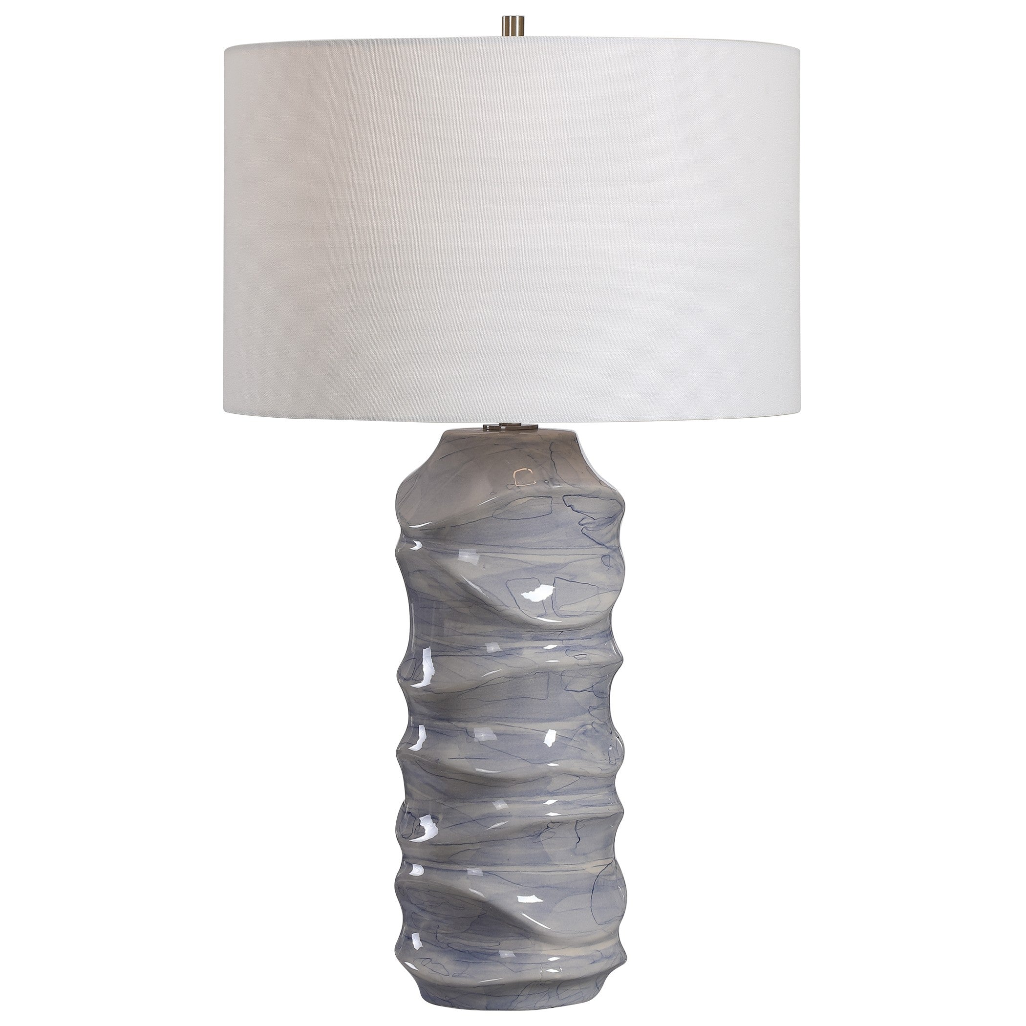  Waves Blue & White Table Lamp