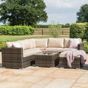 London Rattan Corner Group Garden Furniture with Ice Bucket in Brown Outdoor Living