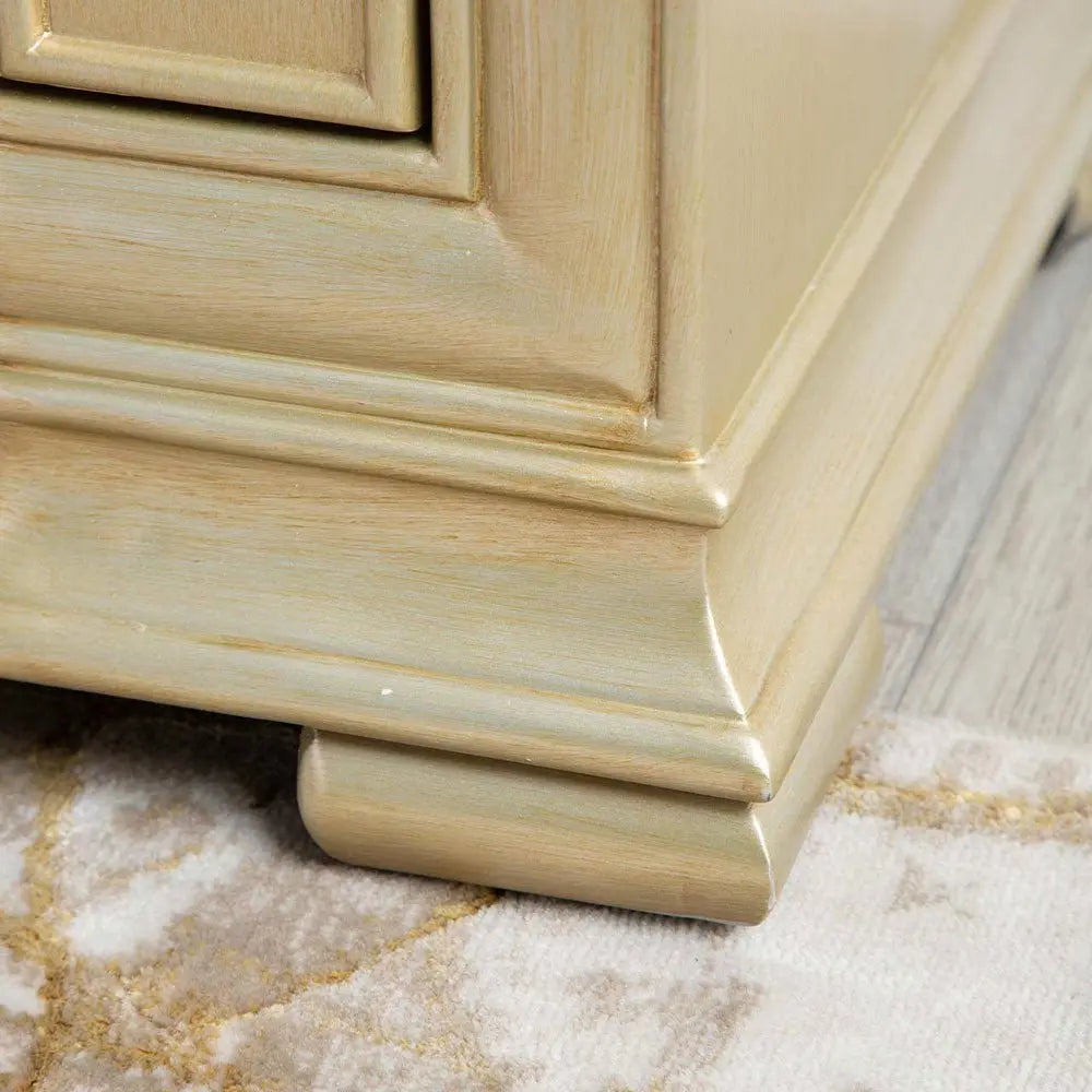 Lucarna 2 Drawer Mirror Bedside Cabinet - Champagne Bedside Table