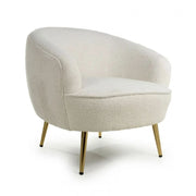 Lucia Boucle Vanilla White Tub Chair Accent & Armchairs