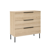 Luna 3 Drawer Chest - Oak  Nicholas John Interiors