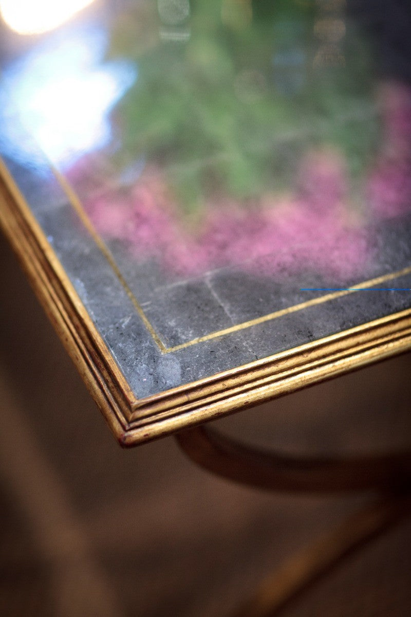 Jonathan Charles Coffee Table Hourglass in Eglomise - Gilded