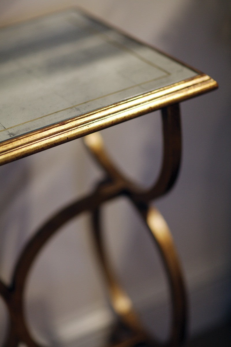 Jonathan Charles Circles Console Table in Gilded Iron