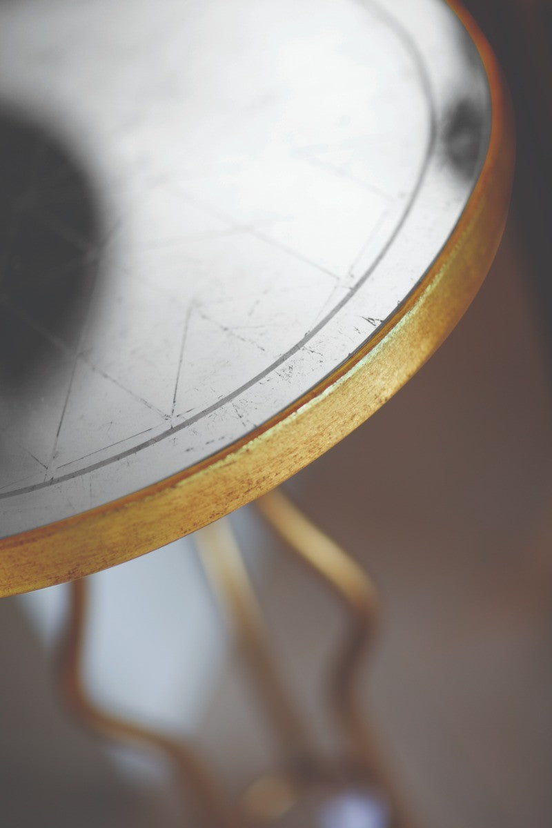 Jonathan Charles Round Accent Table Contemporary - Gilded