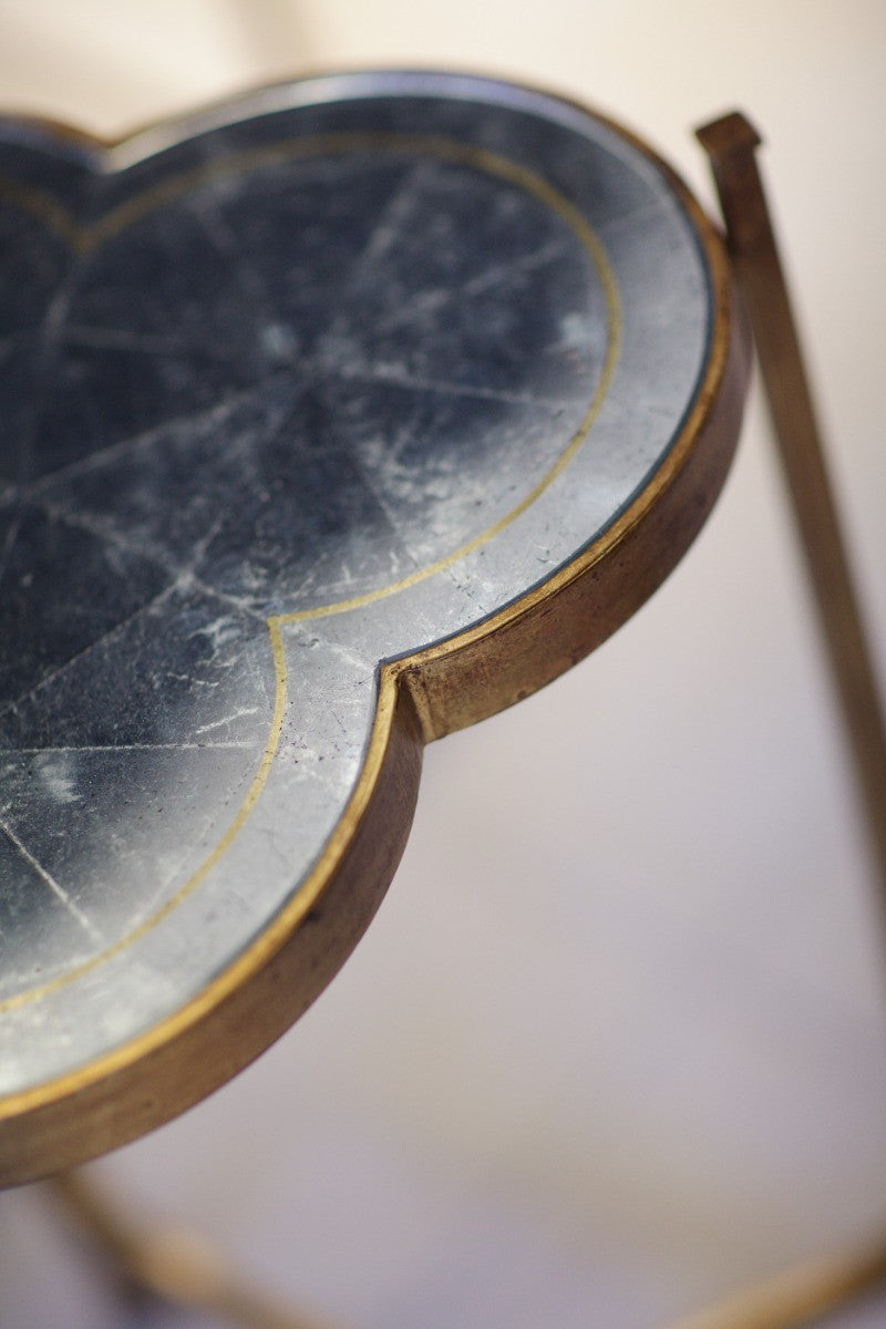 Jonathan Charles Accent Table Trefoil in Eglomise - Gilded