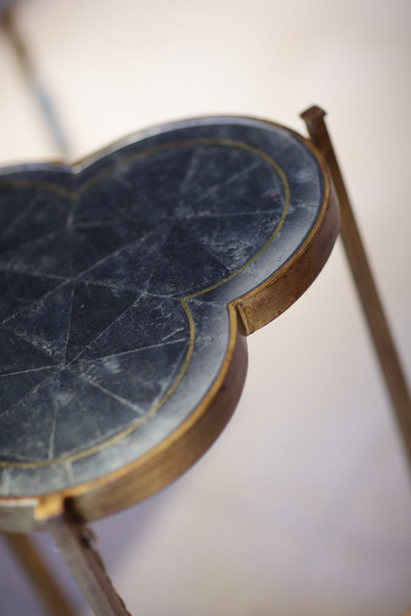 Jonathan Charles Accent Table Trefoil in Eglomise - Gilded