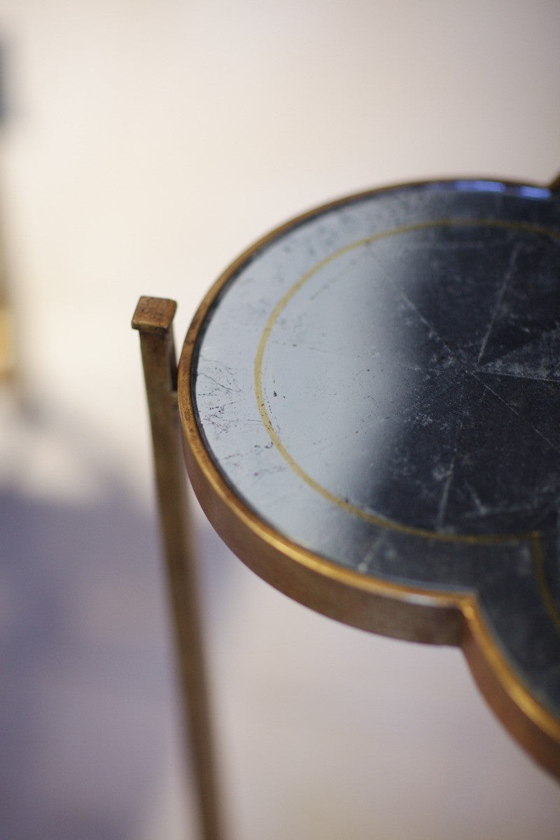Jonathan Charles Accent Table Trefoil in Eglomise - Gilded