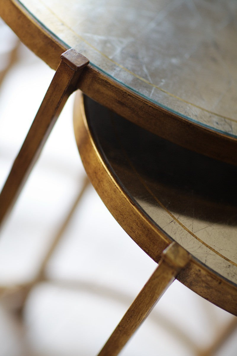 Jonathan Charles Round Nest of Tables Contemporary - Gilded