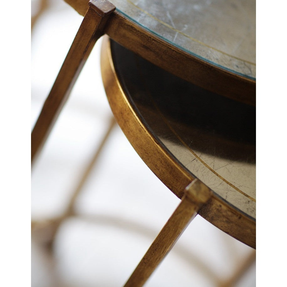 Jonathan Charles Round Nest of Tables Contemporary - Gilded