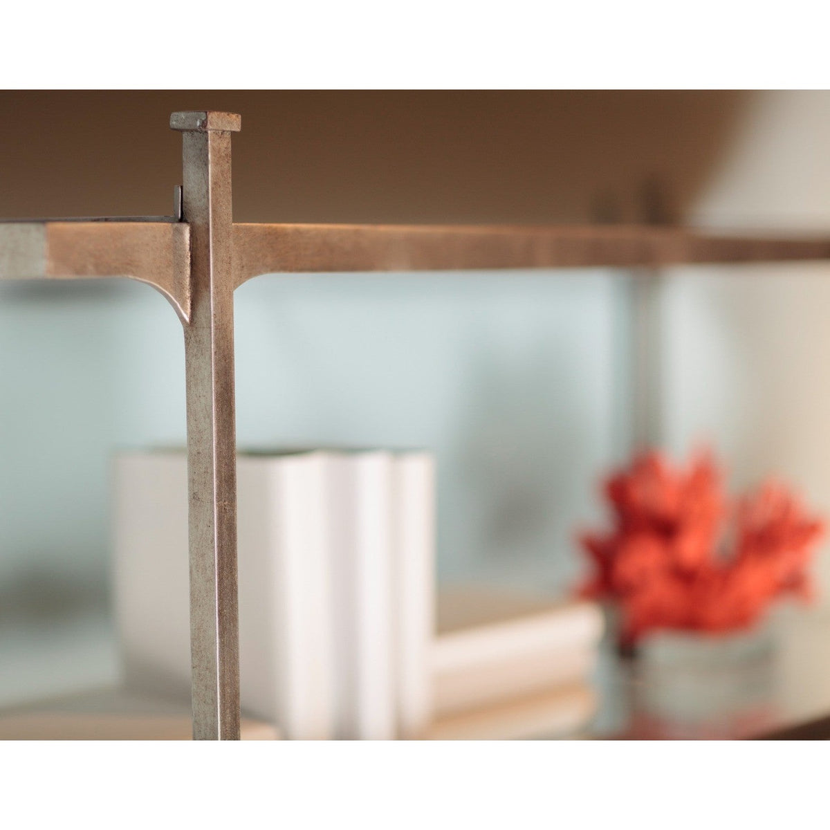 Jonathan Charles Wide Etagere Contemporary Six-Tier - Silver