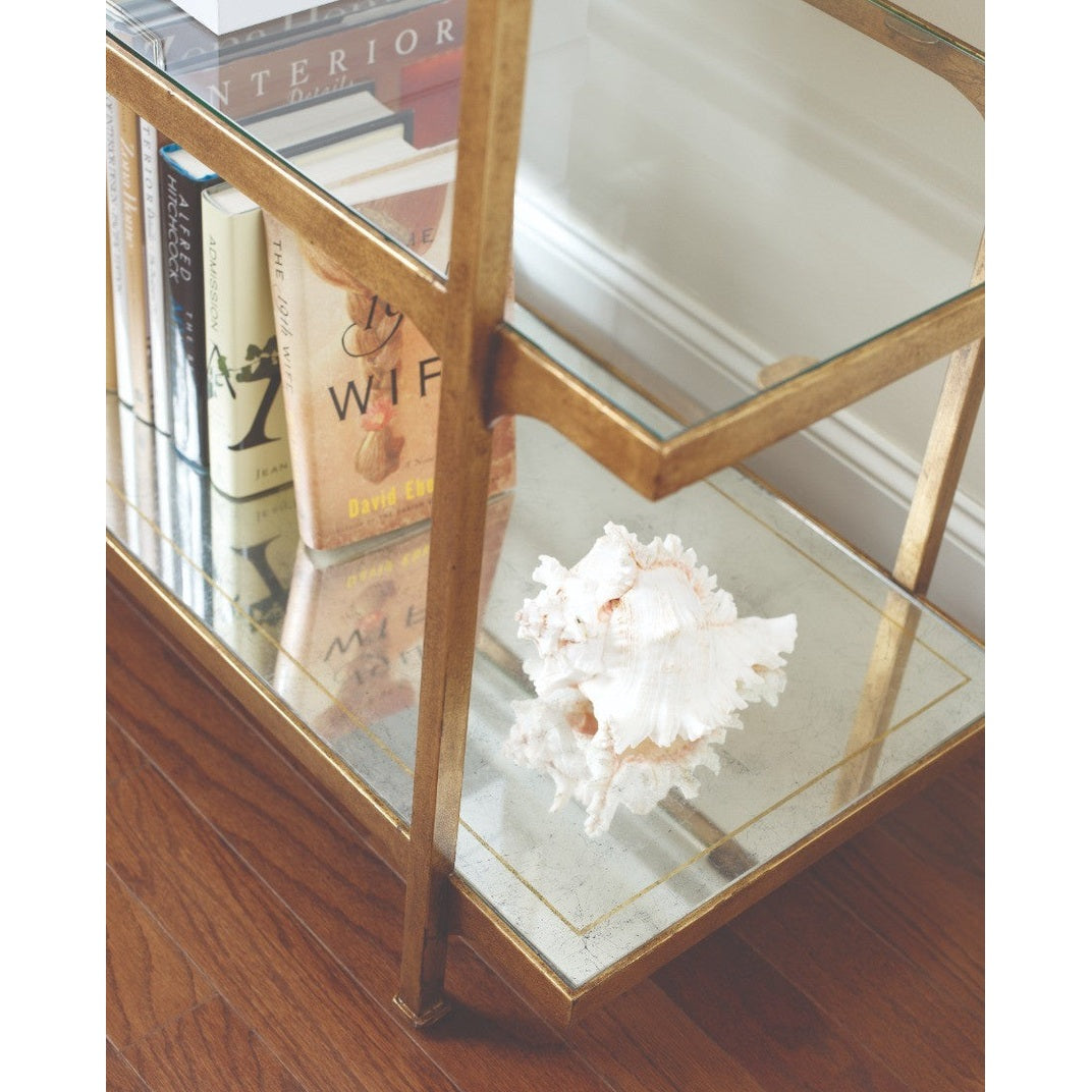 Jonathan Charles Wide Etagere Contemporary Six-Tier - Gilded