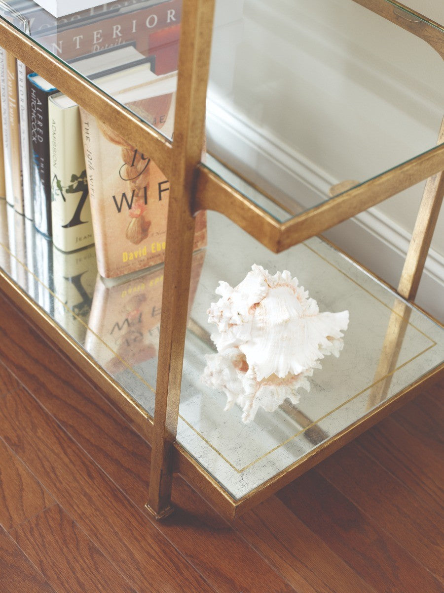 Jonathan Charles Wide Etagere Contemporary Six-Tier - Gilded