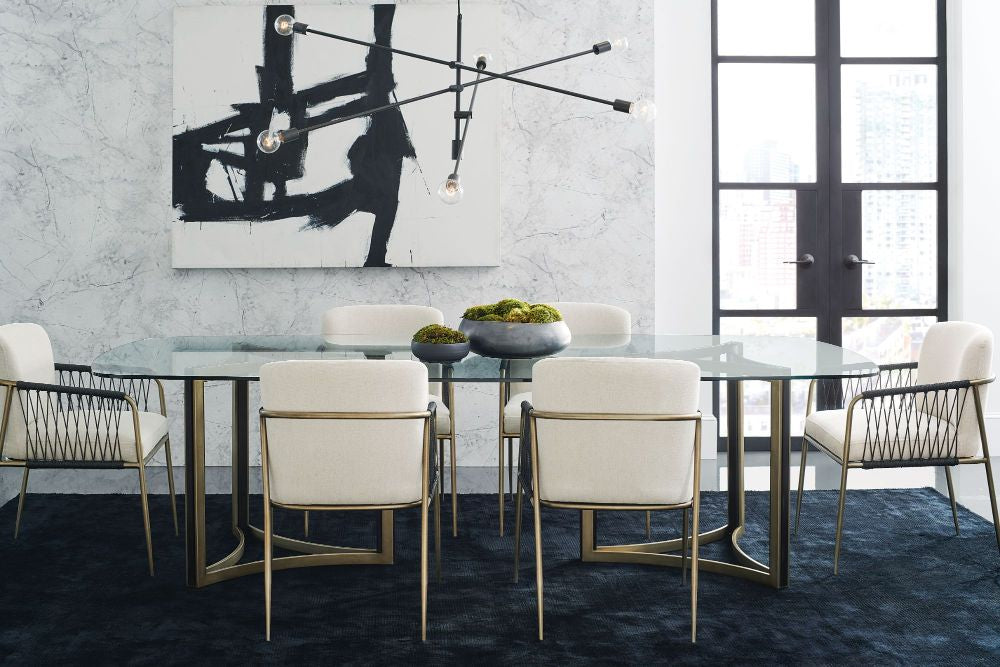Caracole ReMix Double Pedestal Glass Top Table - 269cm
