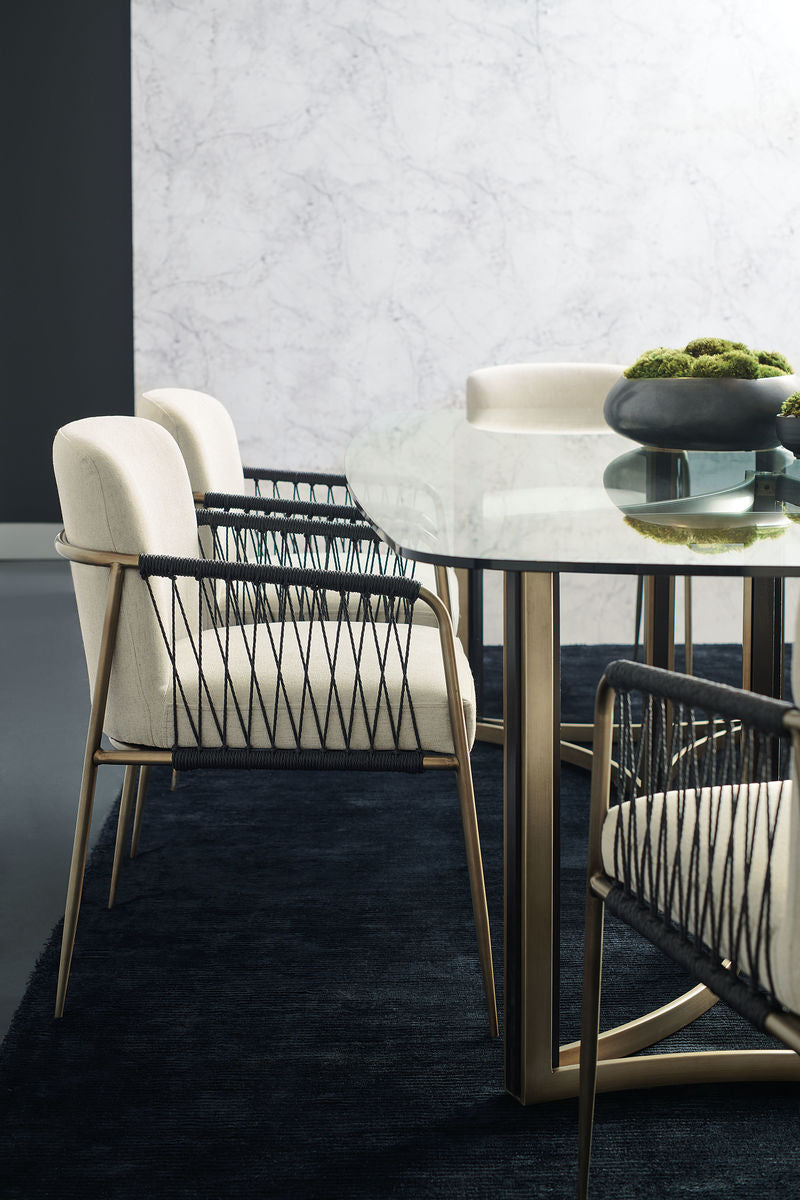 Caracole ReMix Double Pedestal Glass Top Table - 269cm