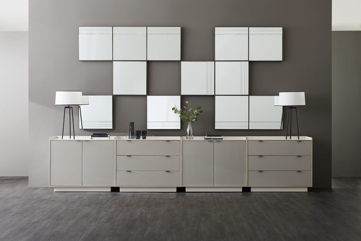 Caracole Repetition Square Mirror in London Fog