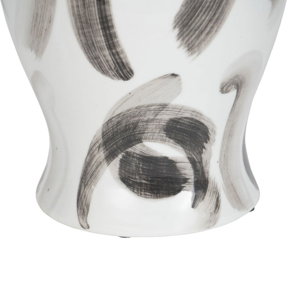 Mabel Monochrome Brush Swirl Small Ginger Jar