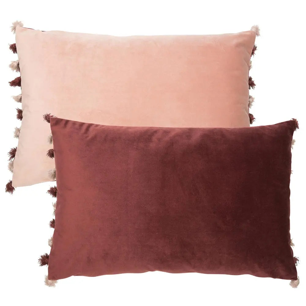 Malini Nappa Blush and Aubergine Cushion