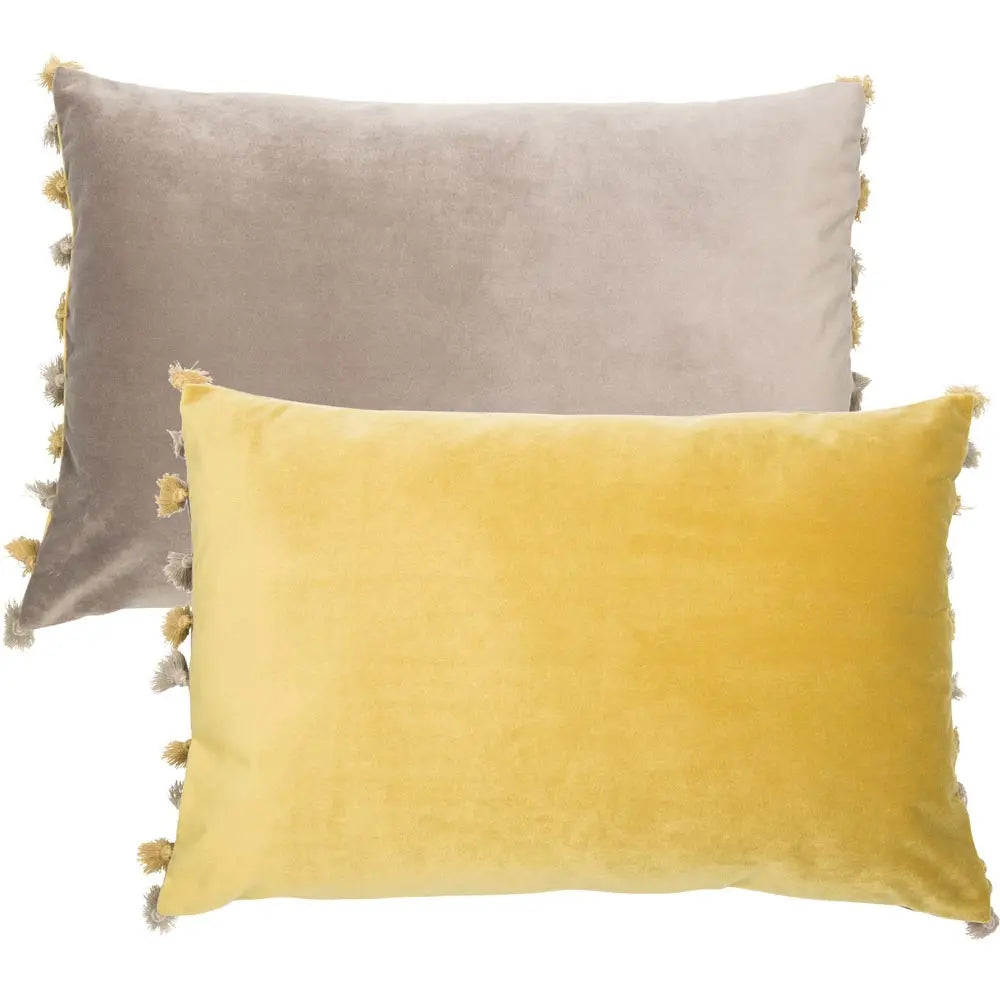 Malini Nappa Grey and Mustard Cushion