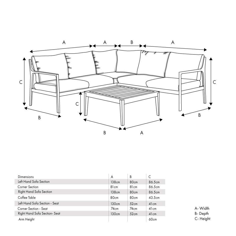 Malta Outdoor Corner Seating Set - Pacific Lifestyle Nicholas John Interiors