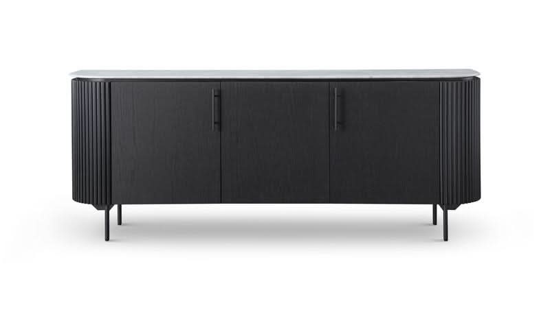 Tommy Franks Tommy Franks Lantine Marble Buffet - Black Oak   Nicholas John Interiors