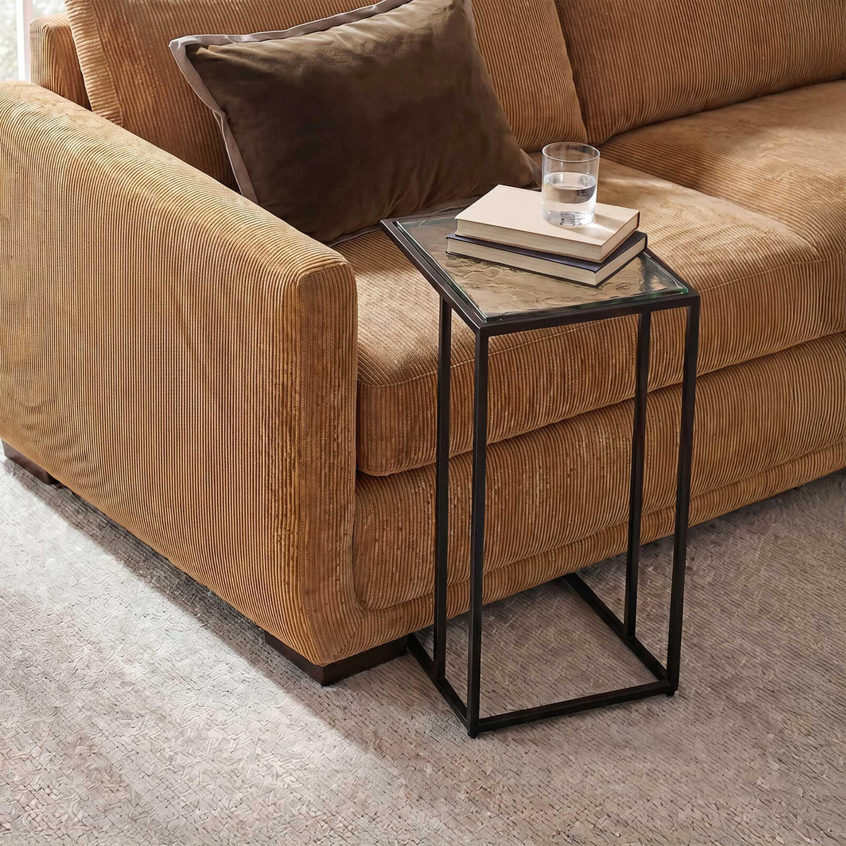 Uttermost Mateo Glass Top Side Table