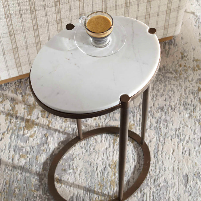 Uttermost Mercier Round Marble Side Table