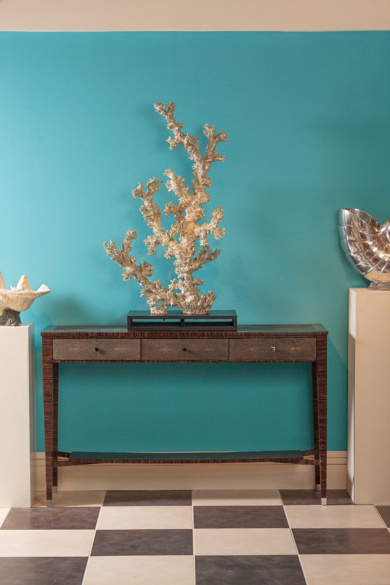 Jonathan Charles Shagreen Console Table with Drawers