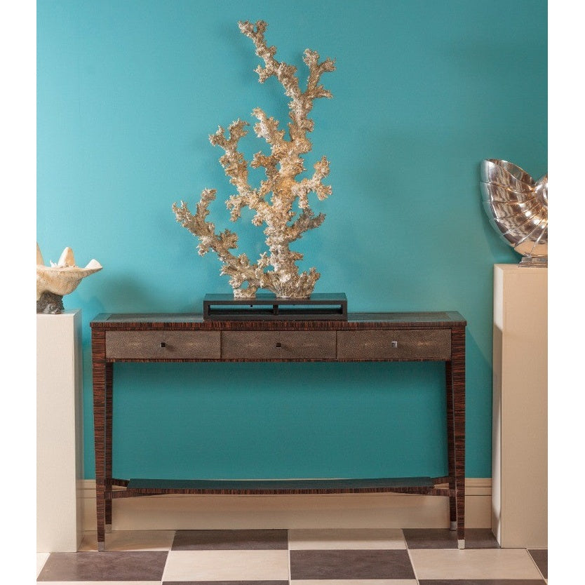 Jonathan Charles Shagreen Console Table with Drawers