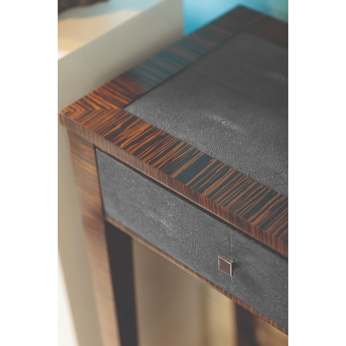 Jonathan Charles Shagreen Console Table with Drawers