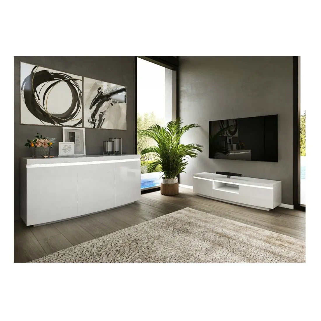 Milan 2 Door Sideboard with LED Sideboard