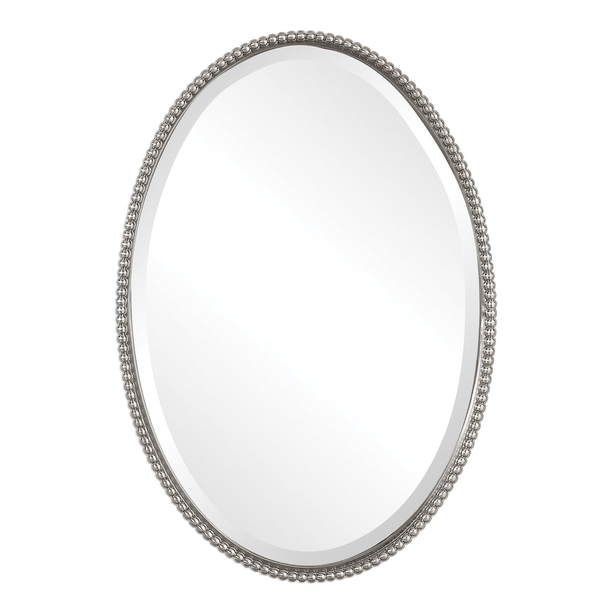 Sherise Oval Mirror in Brushed Nickel