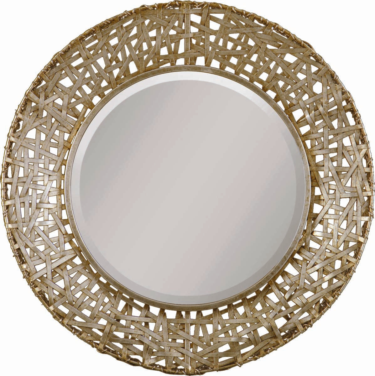  Alita Champagne Woven Metal Mirror