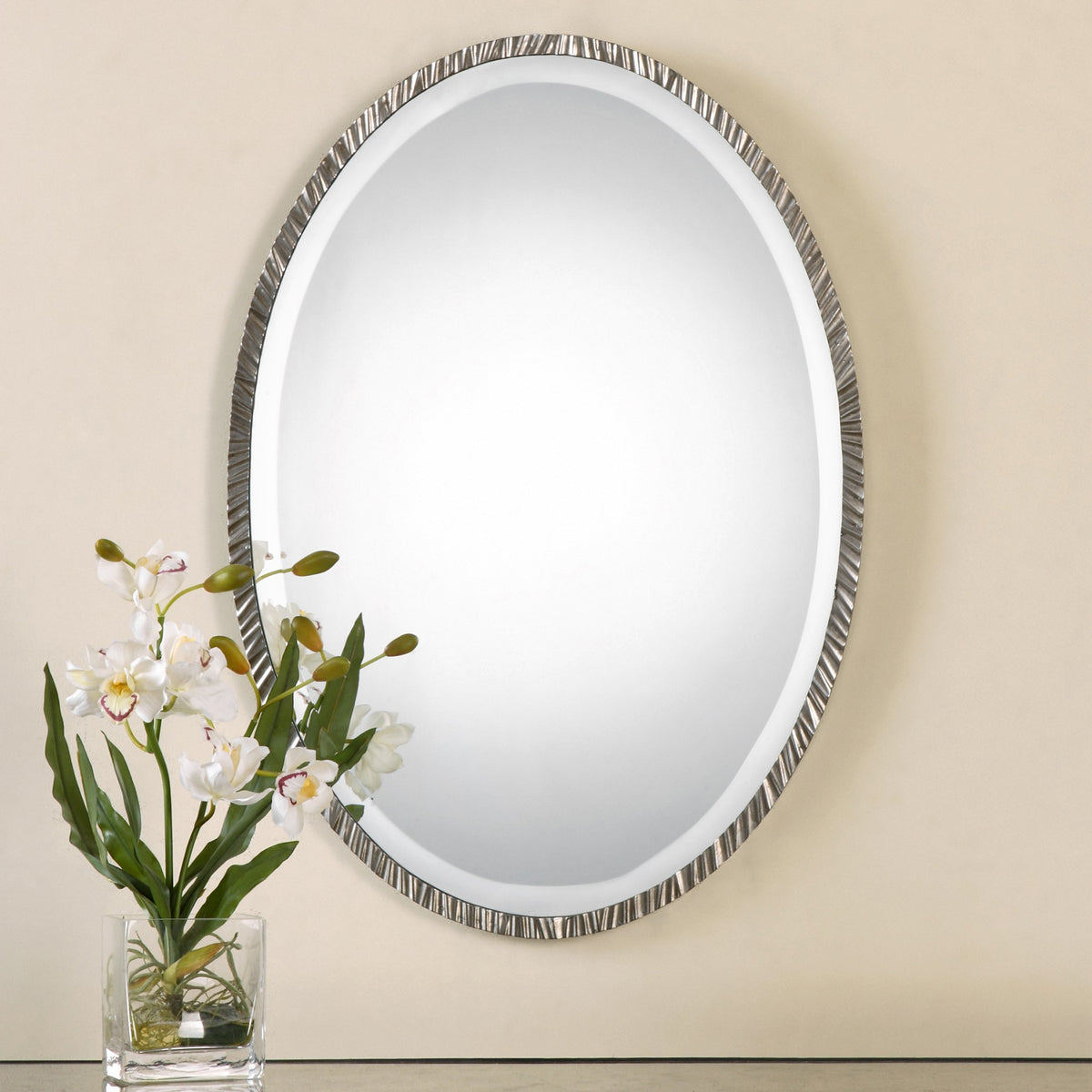 Uttermost Annadel Oval Mirror in Polished Nickel