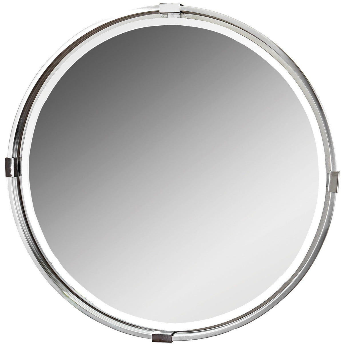  Tazlina Brushed Nickel Round Mirror