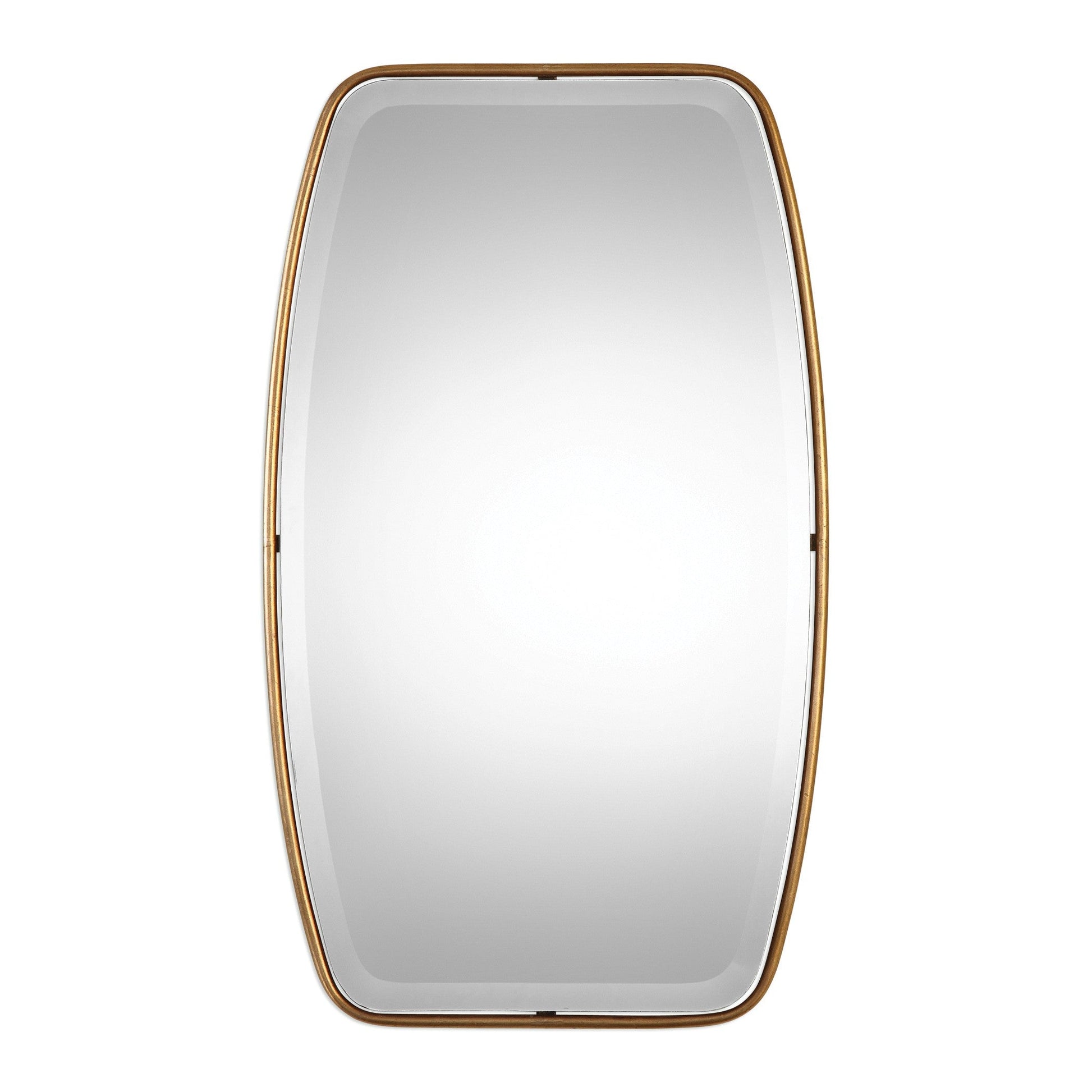 Canillo Rectangular Mirror in Antiqued Gold