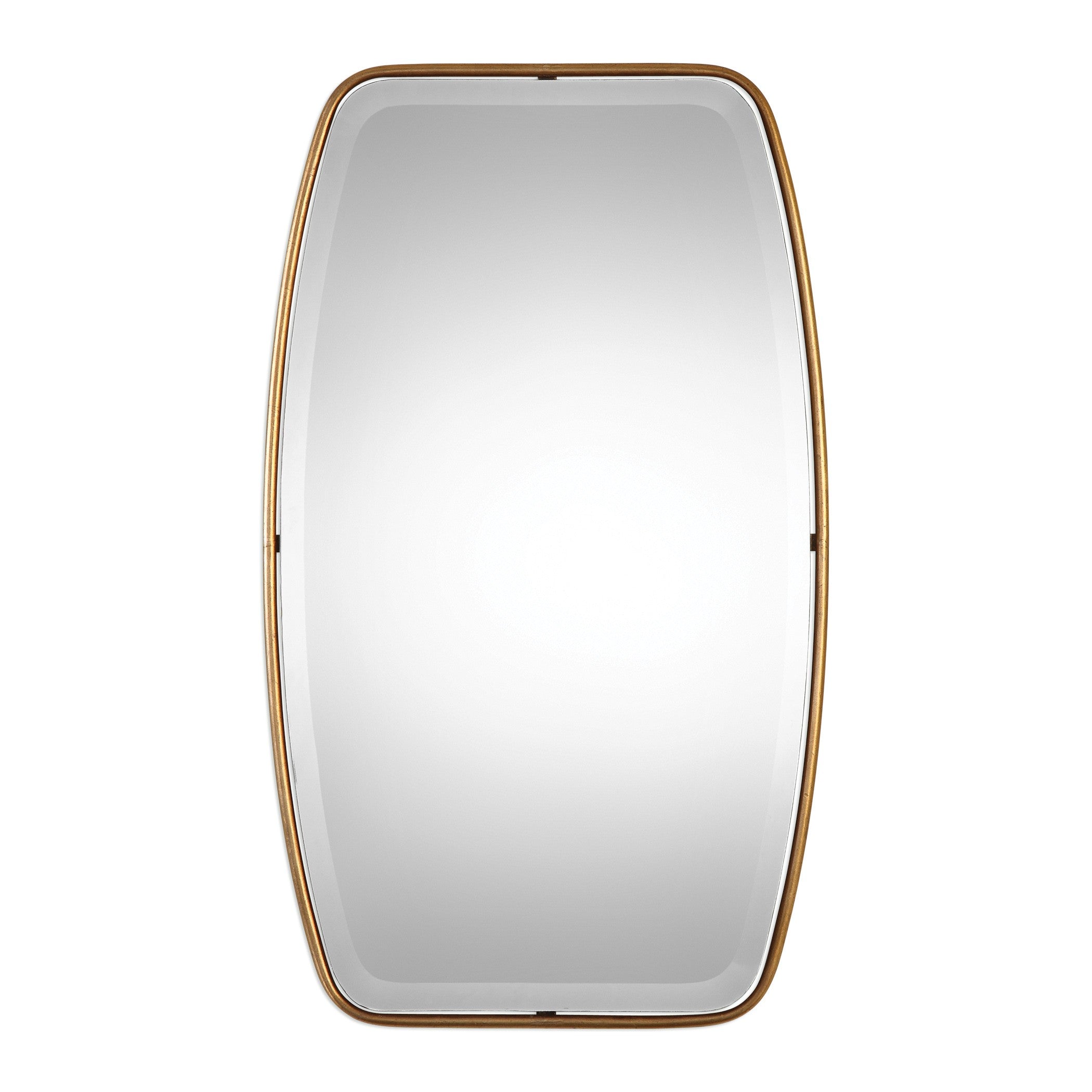 Canillo Rectangular Mirror in Antiqued Gold