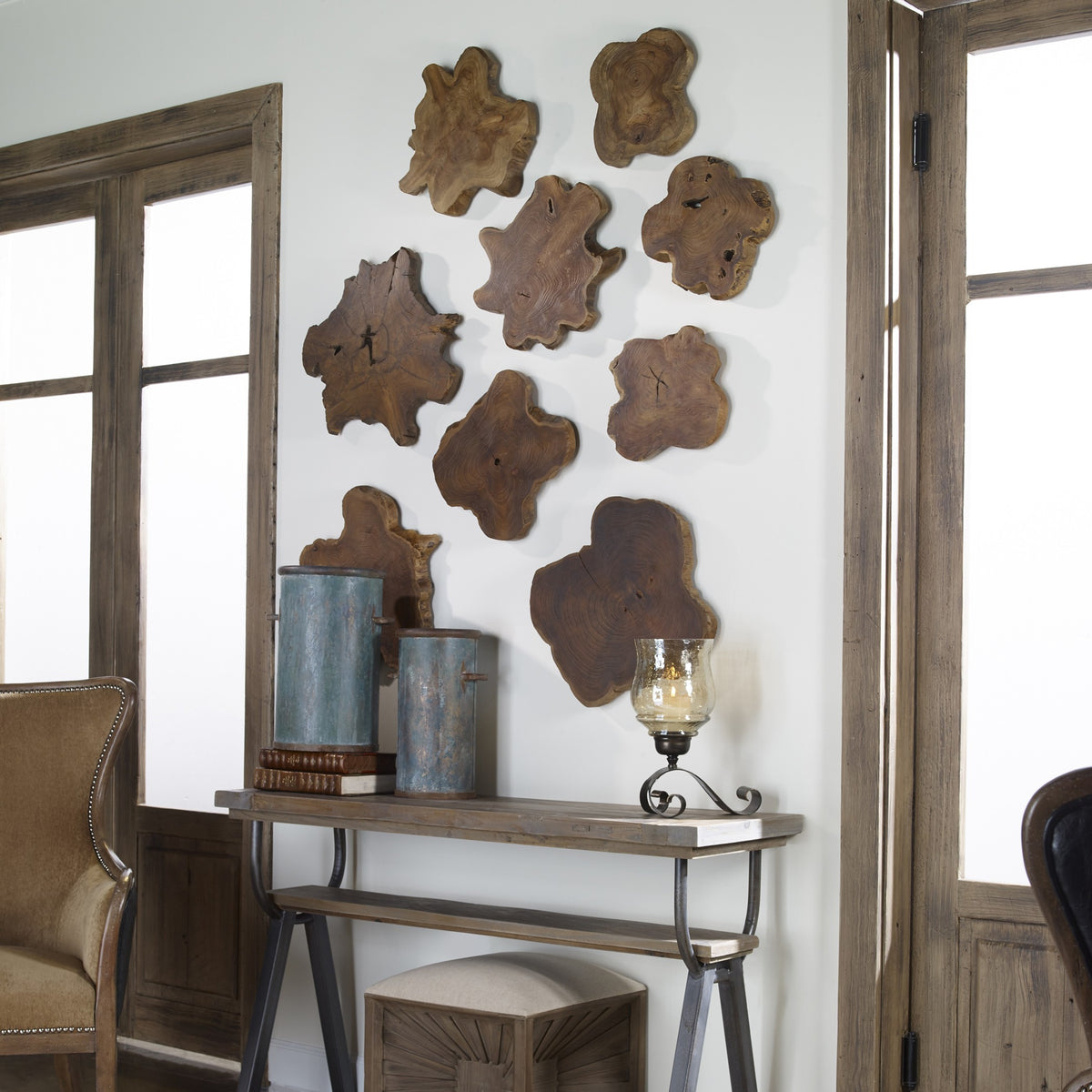 Uttermost Kalani Indoor-Outdoor Teak Wall Art - Set of 3