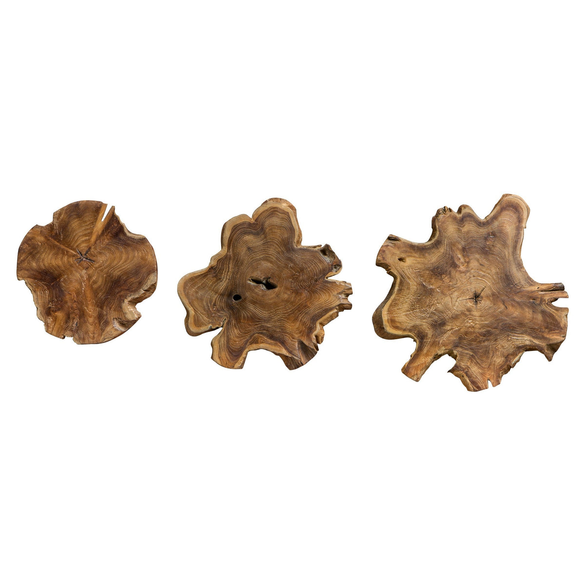 Kalani Indoor-Outdoor Teak Wall Art - Set of 3