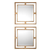Allick Square Mirrors in Gold - Set of 2