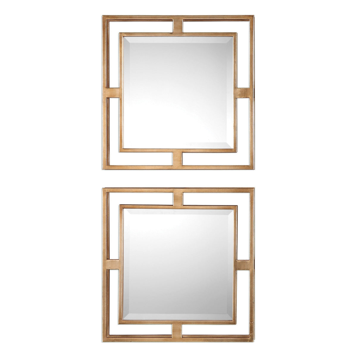 Allick Square Mirrors in Gold - Set of 2