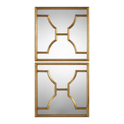 Misa Square Mirrors in Gold - Set of 2