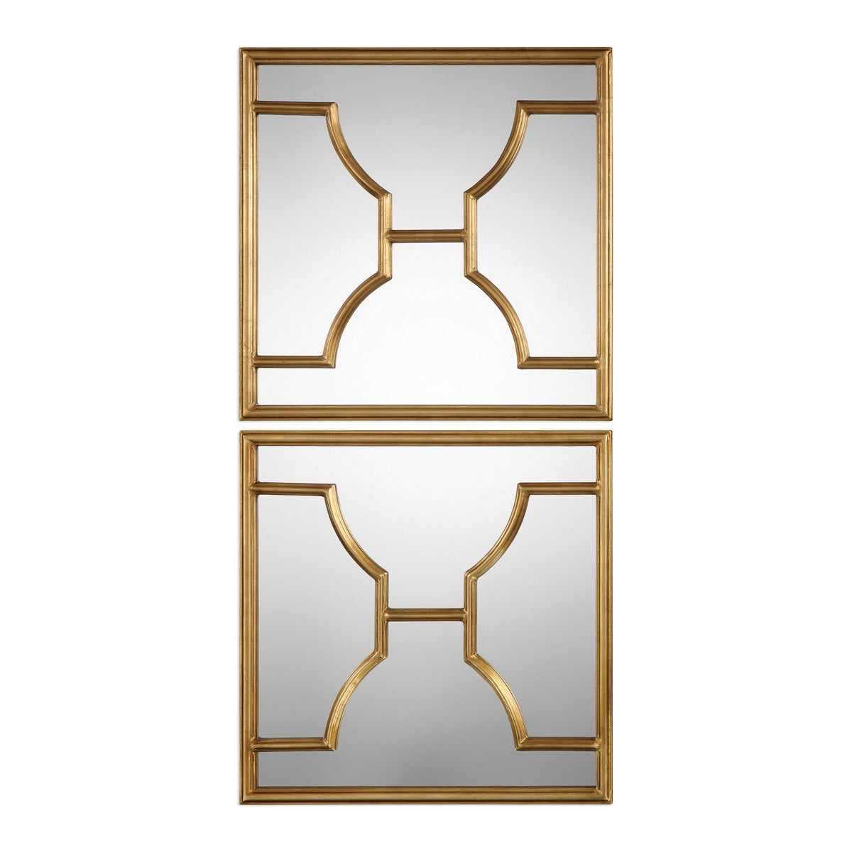 Misa Square Mirrors in Gold - Set of 2