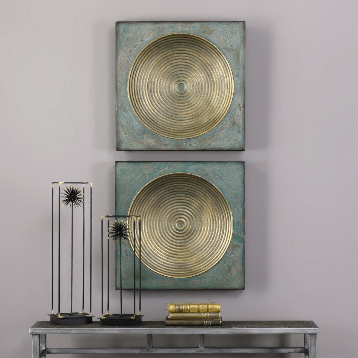 Uttermost Sybil Antique Gold Squares - Set of 2