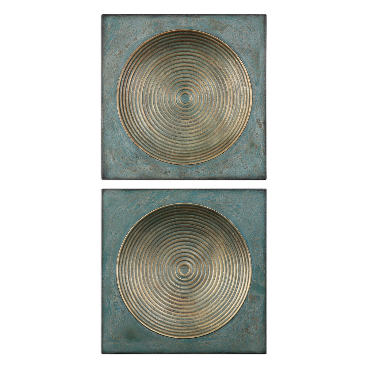 Sybil Antique Gold Squares - Set of 2