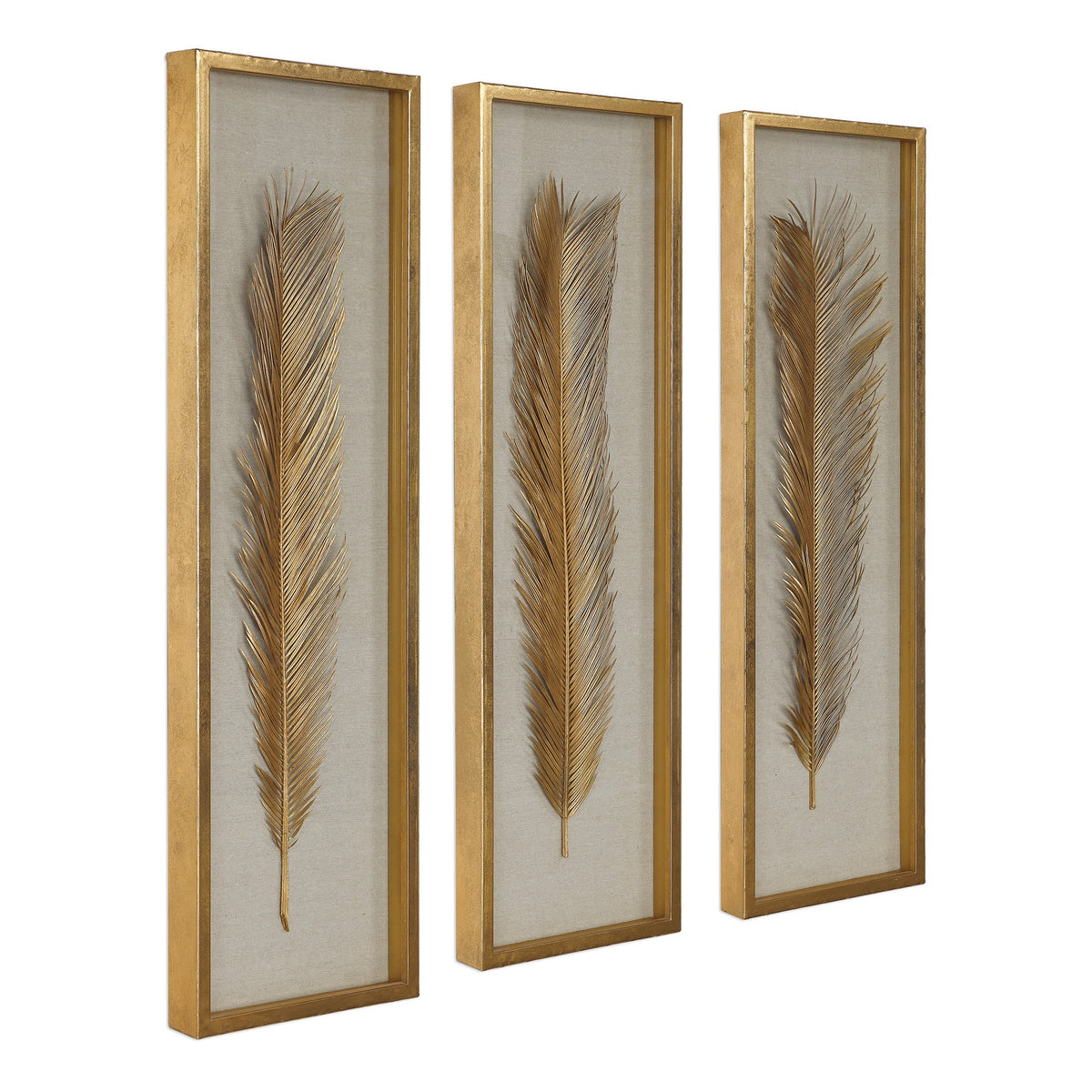 Uttermost Palma Gold Leaf Shadow Box - Set of 3